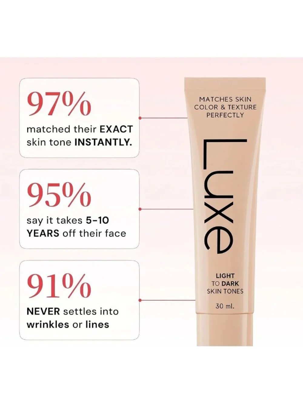 Luxe Color Changing Foundation - Light Shade, Flawless Finish, Hydrating Formula